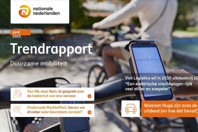 Afbeelding van de cover van het trendrapport duurzame mobiliteit 2025